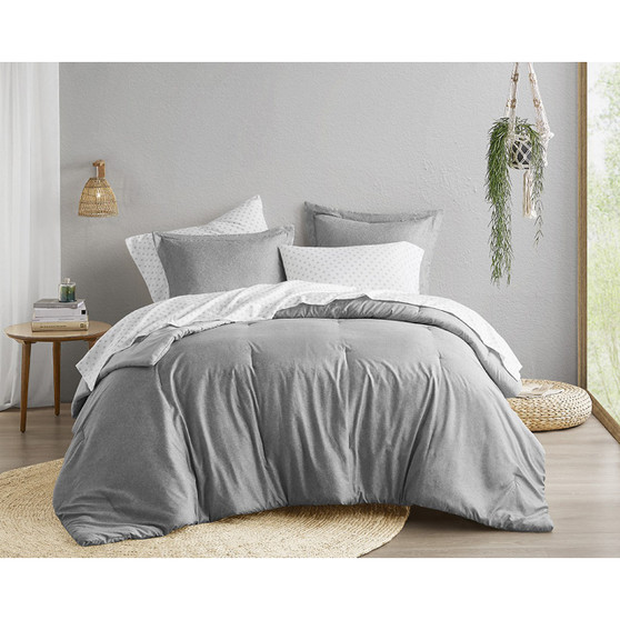 Comfort Spaces Camden Chambray Print Microfiber Comforter Set with Bed Sheets