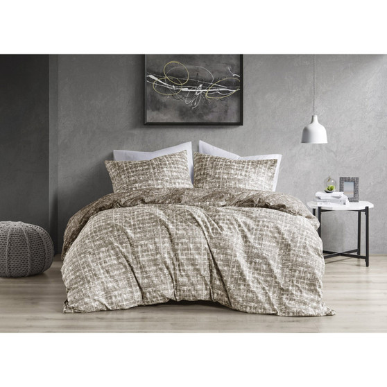 Comfort Spaces Maca Textured Print Reversible Comforter Set