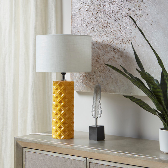 510 Design Macey Yellow Geometric Ceramic Table Lamp