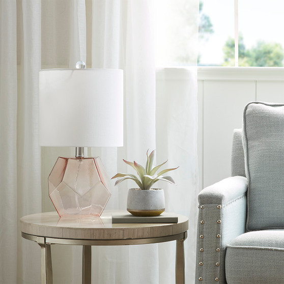 510 Design Bella Pink Geometric Glass Table Lamp