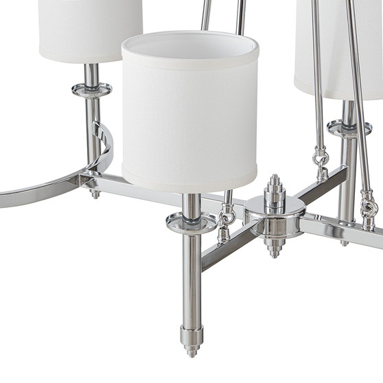 Hampton Hill Elegenza 6-light Chandelier with Fabric Drum Shades