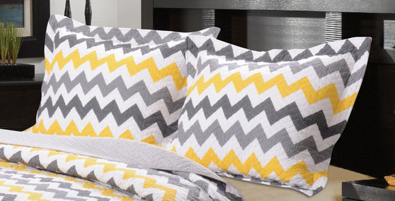 Vida Yellow/Gray Standard Sham