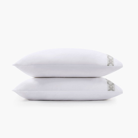 Croscill Signature Hem Grey 300TC Cotton Pillowcases