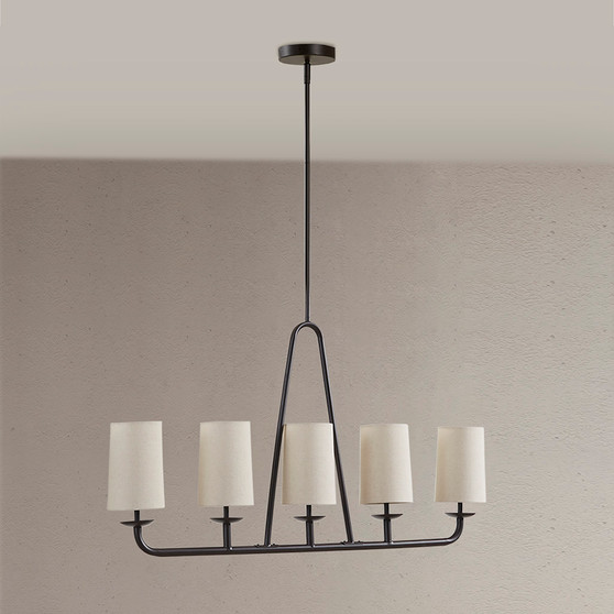INK+IVY Serenitie Bronze 5-Light Linear Chandelier