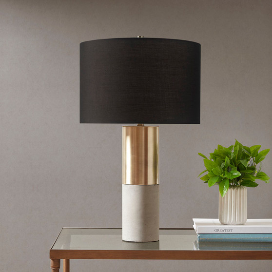 INK+IVY Fulton Gold/Grey/Black Fulton Metal and Concrete Table Lamp