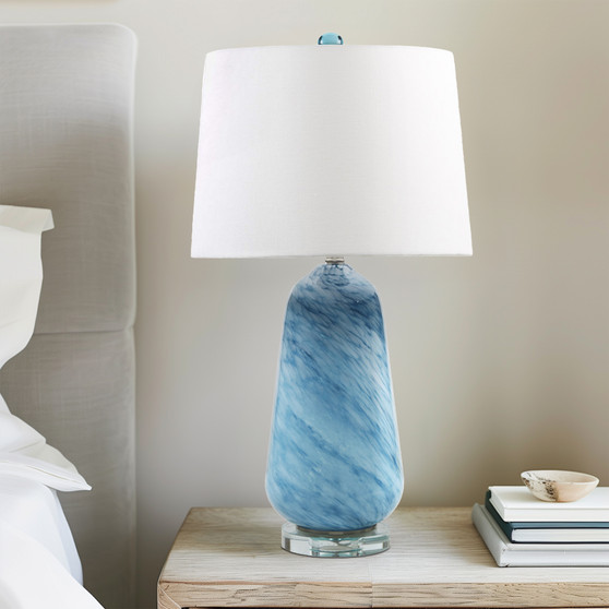INK+IVY Aquaviva Blue Confetti Glass Table Lamp