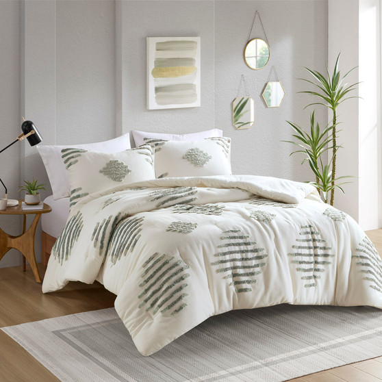 INK+IVY Tahli 3 Piece Cotton Blend Chenille Comforter Set