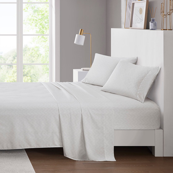 Intelligent Design Printed Microfiber Beige Dotted Arches Sheet Set