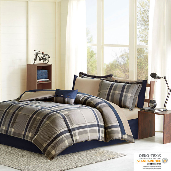 Intelligent Design Robbie Plaid Comforter Set with Bed Sheets