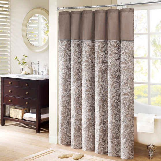 Madison Park Aubrey Jacquard Shower Curtain