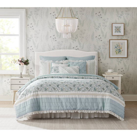 Madison Park Dawn 9 Piece Cotton Percale Comforter Set