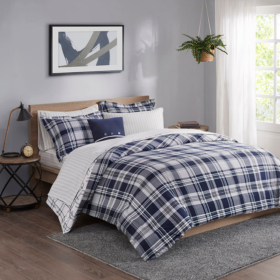 Madison Park Essentials Patrick Navy 8 pcs Comforter Set with Bed Sheets