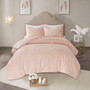 Madison Park Laetitia Blush 3-pcs Tufted Cotton Chenille Medallion Duvet Cover Set