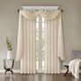 Madison Park Harper Cream Solid Crushed Curtain Panel Pair
