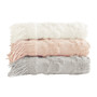 Madison Park Chloe Blush 100% Cotton Tufted Chenille Lightweight Throw With Fringe Tassel 50" x 60"