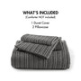 Woolrich Lyon Charcoal Waffle Washed Duvet Set