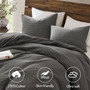 Woolrich Lyon Charcoal Waffle Washed Duvet Set