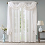 Madison Park Irina White Diamond Sheer Embroidered Window Scarf