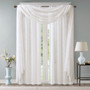 Madison Park Irina White Diamond Sheer Embroidered Window Scarf