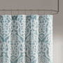 Madison Park Odette Aqua/Silver Jacquard Shower Curtain