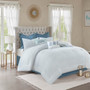 Madison Park Isla Blue 8 pcs Cotton Floral Printed Reversible Comforter Set