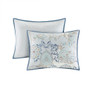 Madison Park Isla Blue 8 pcs Cotton Floral Printed Reversible Comforter Set