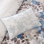 Madison Park Luna Blue 6 pcs Printed Quilt Set with Throw Pillows