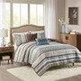 Madison Park Princeton Blue 5 pcs Jacquard Quilt Set with Throw Pillows