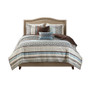 Madison Park Princeton Blue 5 pcs Jacquard Quilt Set with Throw Pillows