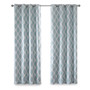 SunSmart Blakesly Aqua Printed Ikat Blackout Curtain Panel