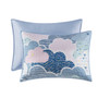 Urban Habitat Kids Cloud Blue Reversible Cotton Quilt Set with Throw Pillows