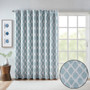 SunSmart Blakesly Aqua Printed Ikat Blackout Patio Curtain