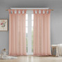 Madison Park Rosette Blush Floral Embellished Cuff Tab Top Solid Curtain Panel