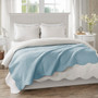 Madison Park Tuscany Blue Oversized Quilted Throw with Scalloped Edges