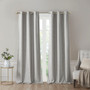 SunSmart Como Grey Tonal Printed Faux Silk Room Darkening Curtain Panel Pair