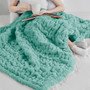 Madison Park Ruched Fur Aqua Throw