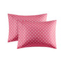 Mi Zone Polka Dot Dark Pink Printed 100% Cotton Sheet Set