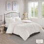Madison Park Viola Off-White 3 pcs Tufted Cotton Chenille Damask Comforter Set