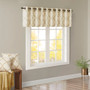 Madison Park Saratoga Beige/Gold Fretwork Print Grommet Top Window Valance