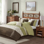 Madison Park Serene Green Embroidered 7 pcs Comforter Set