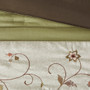 Madison Park Serene Green Embroidered 7 pcs Comforter Set