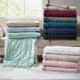 Madison Park Windom Black Lightweight Down Alternative Blanket with Satin Trim