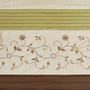 Madison Park Serene Green Faux Silk Embroidered Floral Shower Curtain