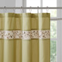 Madison Park Serene Green Faux Silk Embroidered Floral Shower Curtain