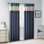 Madison Park Serene Navy Embroidered Curtain Panel