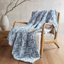 Sharper Image Amira Blue Geo Dream Soft Heated Throw