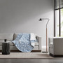 Sharper Image Amira Blue Geo Dream Soft Heated Throw