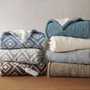 Sharper Image Amira Blue Geo Dream Soft Heated Throw