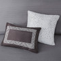 Madison Park Rhapsody Grey/Taupe 6 pcs Reversible Jacquard Quilt Set with Throw Pillows