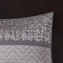 Madison Park Rhapsody Grey/Taupe 6 pcs Reversible Jacquard Quilt Set with Throw Pillows